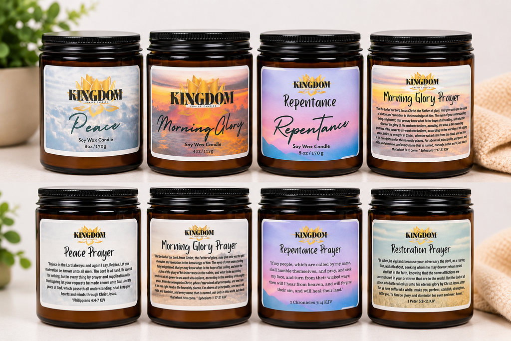 Kingdom Novelties Prayer Candle Gift Set 8oz